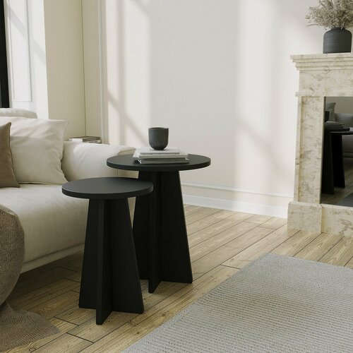 Set de măsuțe de cafea Mushroom Black, 2 buc.