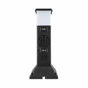 Solight PG05 Zahradní sloupek IP44 s LED osvětlením, plast, 2 zásuvky, hranol, černá