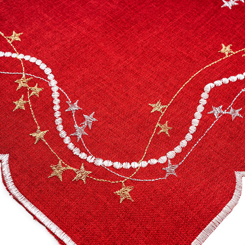 Vánoční ubrus Hvězdičky červená, 30 x 45 cm