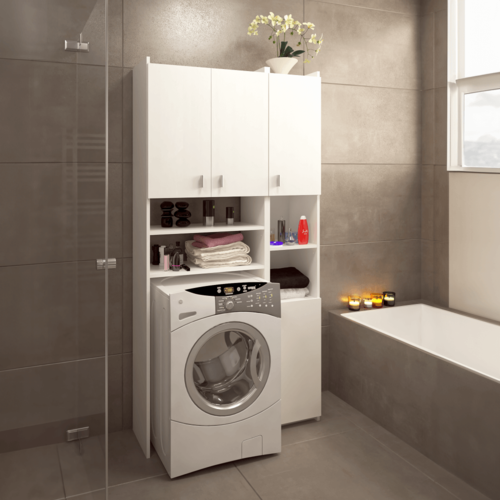 MIRALI mosógép feletti szekrény, fehér