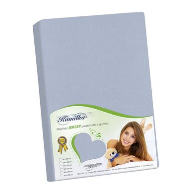 Bellatex Jersey prestieradlo na vysoký matrac Kamilka sivá, 180 x 200 cm