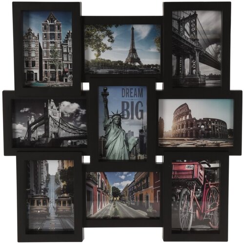 Závesný fotorámček Paris, čierna, 45,5 x 45,5 x 2,5 cm