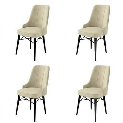 Esszimmerstuhl-Set Pare Cream and Black, 4 Stück