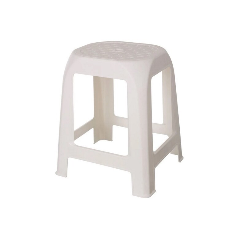 Plastikowy stołek DESIGN biały, 41 x 35 x 46 cm