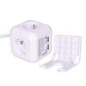 Solight PP145USB Predlžovací prívod Kocka so 4 zásuvkami a USB, biela