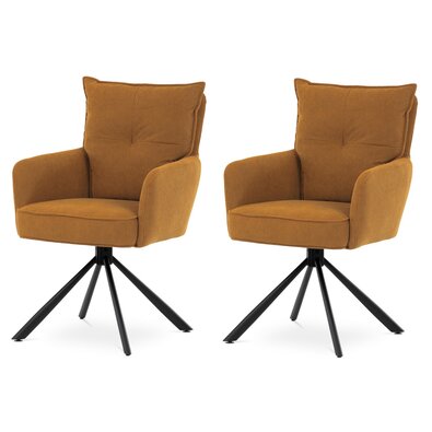 HC-X1128 YEL2 étkezőszék-készlet visszaállító funkcióval, kordbársony, 2 db