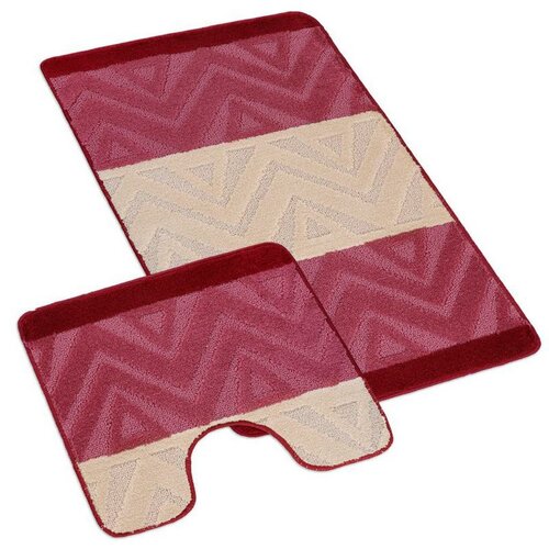 Bellatex Badteppich-Set Bany mit Ausschnitt Chevron, 60 x 100, 60 x 50 cm