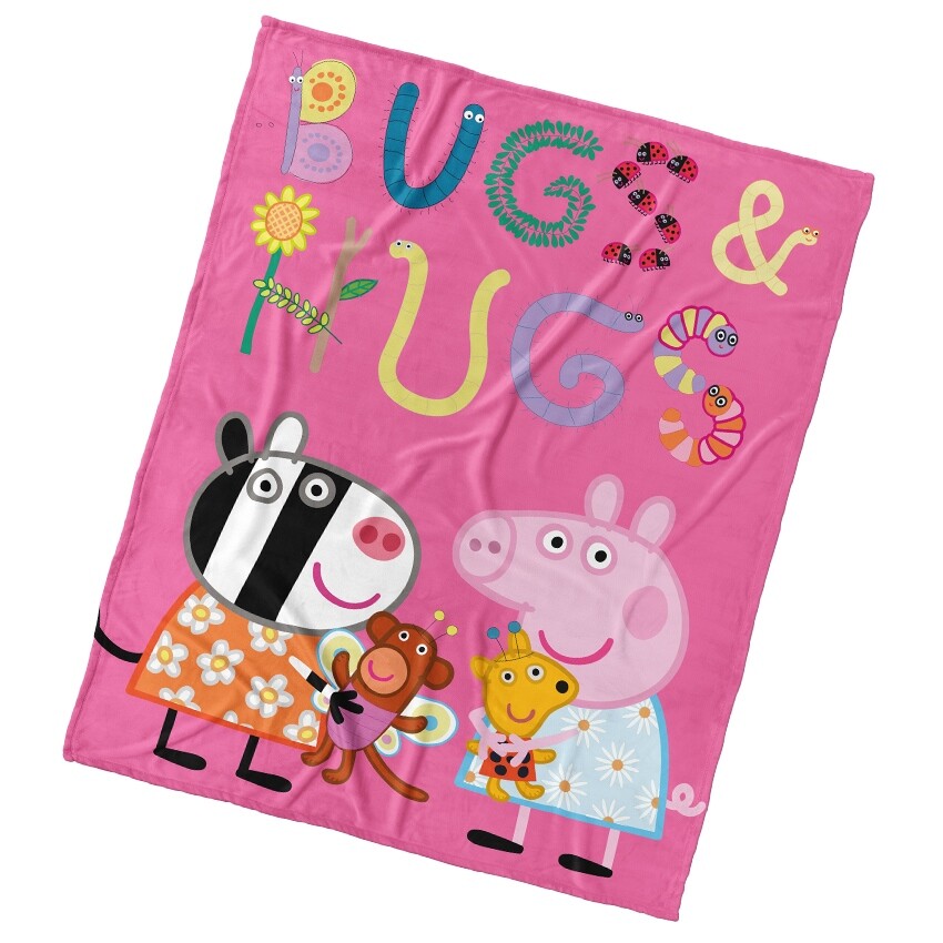 Detská deka Carbotex Pepina a Zoe Piglets splyšovými hračkami, 110 x 140 cm
