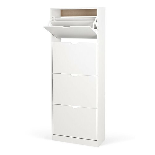 Výklopný botník POINT Slim 4, bílá