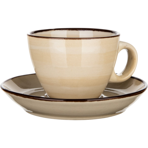 Set de 6 cești cu farfurioare Banquet Palas 90 ml,crem