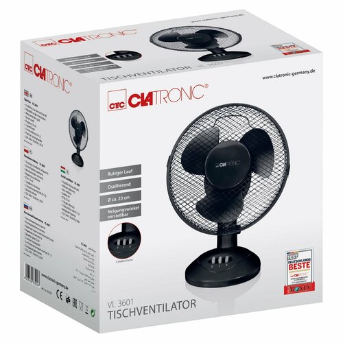 Clatronic VL 3601 asztali ventilátor, 23 cm,fekete