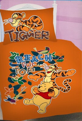 Detské bavlnené obliečky Macko Pú a tiger, 140 x 200 cm, 70 x 90 cm