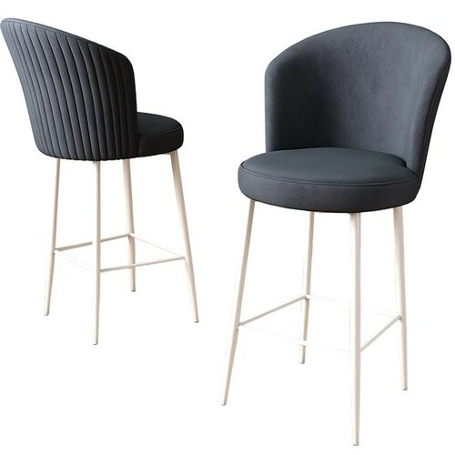 Barstuhl-Set Fora Anthracite and White, 6 Stück
