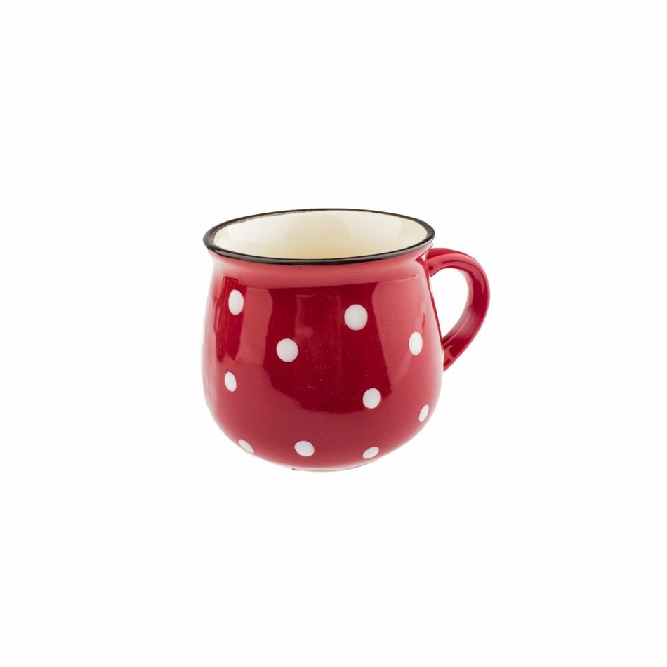 Kerámia bögre Dots 75 ml, piros, 75 ml