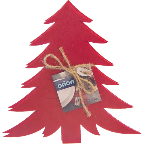 Orion Žepek za jedilni pribor Stromek rdeč, 18 x18 cm, set 2 kosov