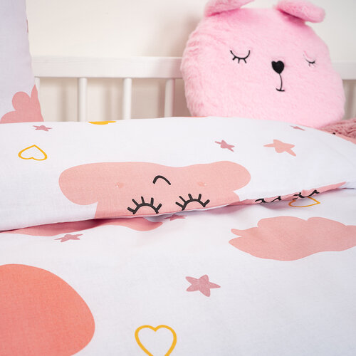 4Home Kinderbettlaken aus Baumwolle Pink Clouds, 100 x 135 cm, 40 x 60 cm