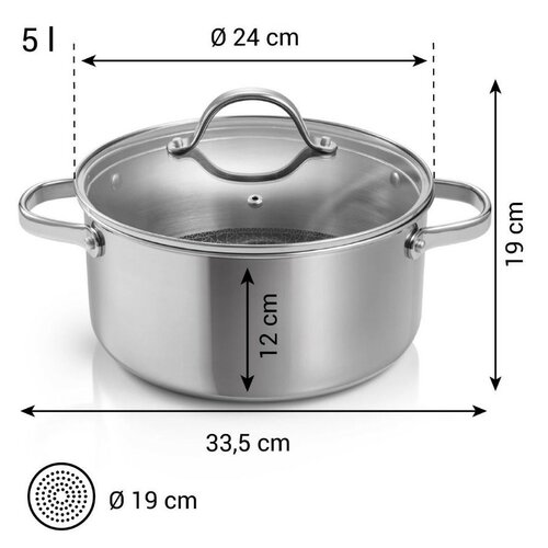 Oală cu capac Tescoma SteelCRAFT 24 cm, 5 l