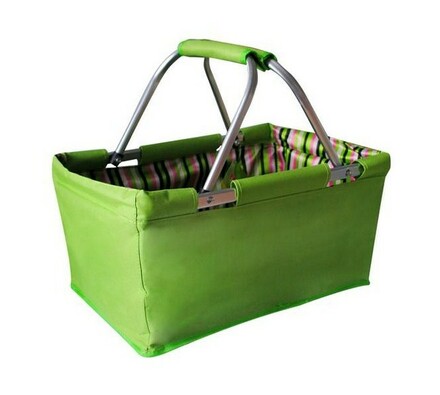 Nákupní skladací košík zelený 29 l, zelená