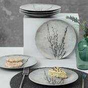 Sada 6 keramických dezertních talířů Stone Bloom 20 cm