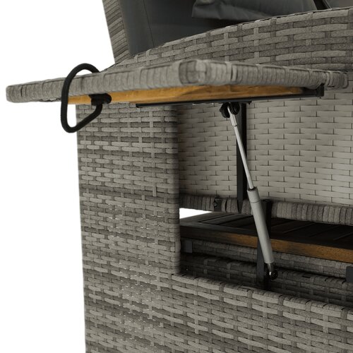 Kerti rattan kanapé MALORY, szürke/naturális