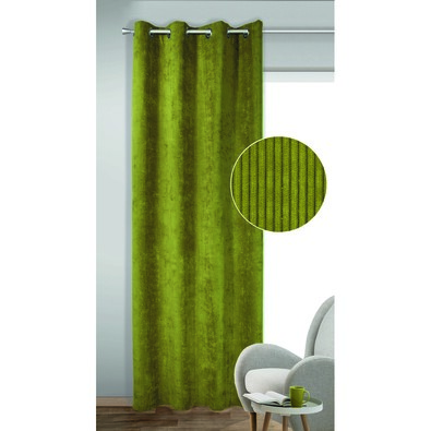 Albani Zasłona zaciemniająca z krążkami Brit zielona, 135 x 245 cm