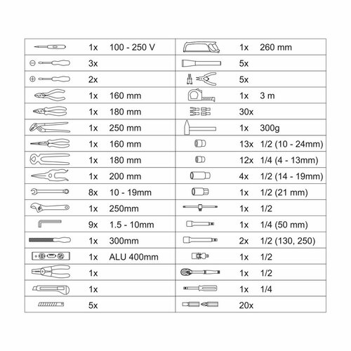 Compass Profesionalni komplet orodja v kovčku, 139 kosov