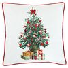 Kissen mit Füllung, Weihnachtsmotiv „Geschenke“, 45 x 45 cm, Weiß