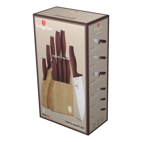 BerlingerHaus Set de cuțite cu suport din bambus Leonardo, 10 piese