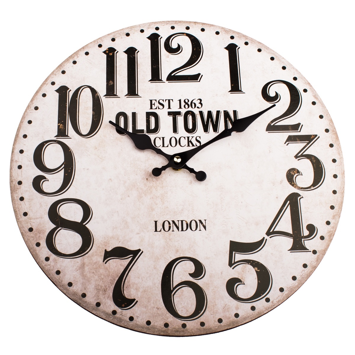 Ceas de perete, din lemn, Old town clock, diam. 34 cm