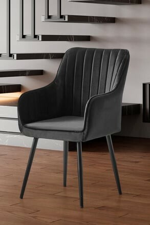 Set de scaune de sufragerie Nova Anthracite and Black, 2 buc.