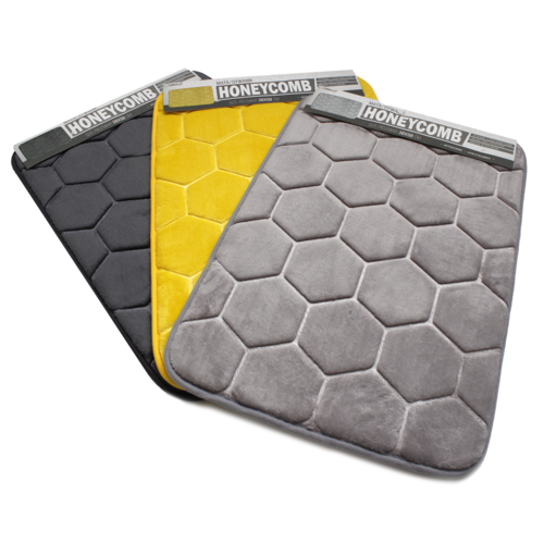 Doramex Memóriahabos szőnyeg Honeycomb sötét szürke, 38 x 58 cm