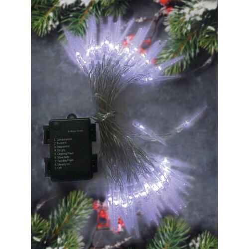 Iuminat de exterior Solight cu 50 de țurțuri artificiali din acrilat cu LED-uri, 7,5 m