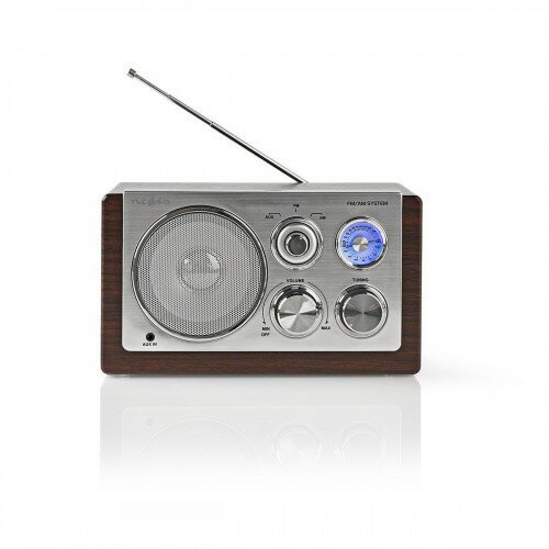 Nedis Stolné rádio Retro FM / AM 3 W, hnedá