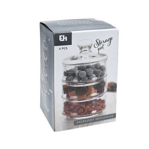 EH Steklena posoda za sladkarije 3 etaže, 1,5 l