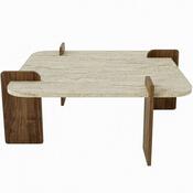 Măsuță de cafea Asha Medium – Travertine, Walnut