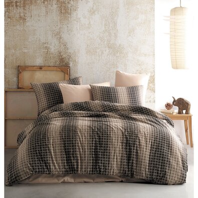 BedTex Bombažno posteljnino Oberon rjava, 220 x200 cm, 2 kos 70 x 90 cm