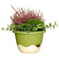 Plastia Selbstbewässernder Blumentopf Mareta grün + beige, 30 cm Durchmesser.