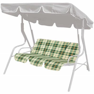 Happy Green Poduszka na huśtawkę Zielona krata, 129 cm