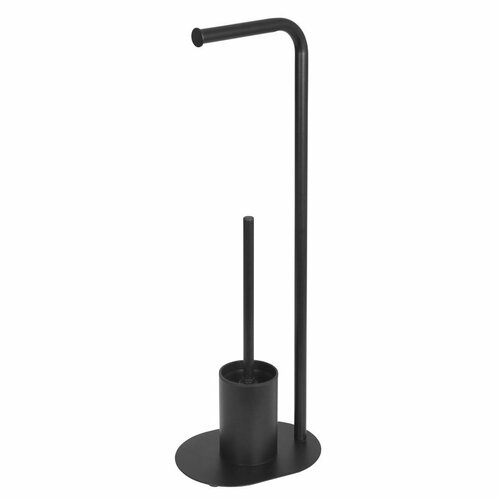 AQUALINE SB236 Samba suport cu suport pentruhârtie igienică și perie de toaletă, negru