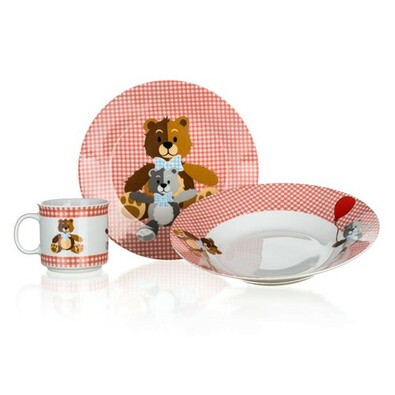 Banquet 3-delni otroški set Medvedki, rdeča