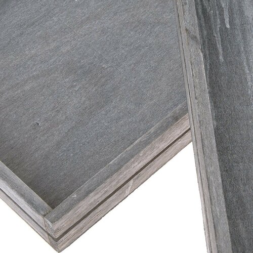 Set de 2 tăvi din lemn Firry, gri