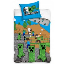 Lenjerie de pat pentru copii Minecraft Time toMine , 140 x 200 cm, 70 x 90 cm