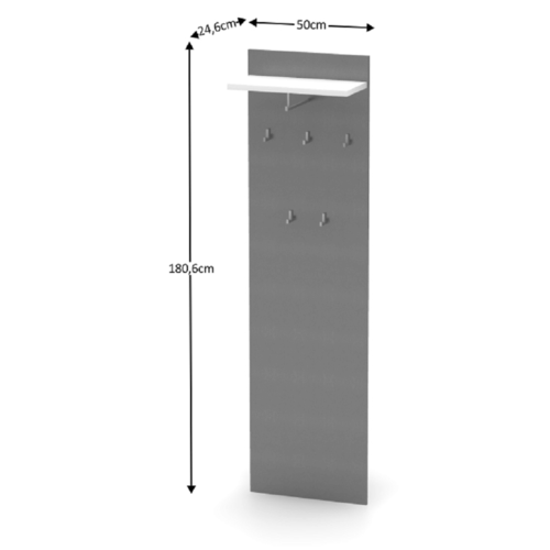 Věšákový panel RIOMA TYP 19, grafit/bílá