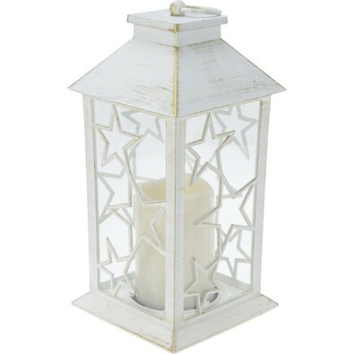 Felinar cu lumânare LED Trifle Star alb, 14 x 28cm