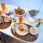 Set farfurii ceramice de desert Orion Alfa21 cm, crem, 6 buc.