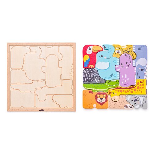 Woody Puzzle na deski Živali