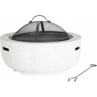 Vrtno ognjišče s pokrovom belo, premer 60 x 42 cm