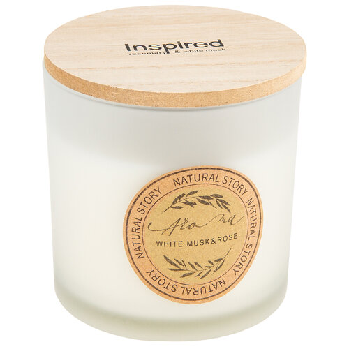 Sveča v steklenem kozarcu Natural story Rose & White musk