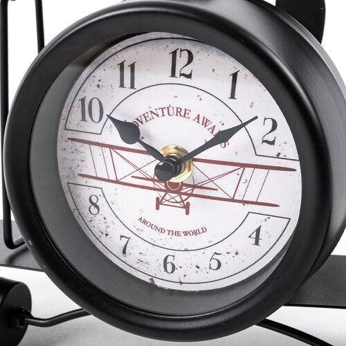 Stolné hodiny Old Airplane čierna, 30 cm