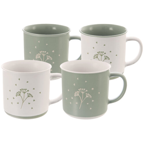 Orion Set keramických skodelic Greenish 4 ks, 0,5l